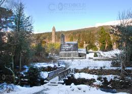 The Many Snows Gallery. Medieval Church and Grave Yard at  Glendalough - Co. Wicklow