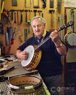 Dancing Fingers - Irish Traditional Music. Banjo Player with 'Shaskeen', Tom Cussens, makes the famous 'Clareen' Banjos at Clarinbridge in Galway  2005