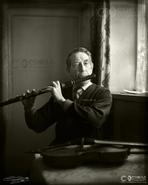 Irish Fine Art - Black & White. Flute player Peter Horan - Gurteen, Co. Sligo (1996)