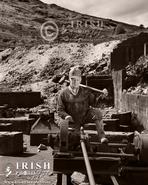 Irish Fine Art - Black & White. At the old Glenasan Mine in Glendalough - miner Robert Carter