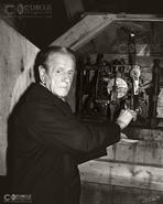 Irish Fine Art - Black & White. The Clockwinder,  Tom Caffrey - Parish Church, Wicklow Town, Co. Wicklow 1981