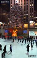 Heart Beat Of The World -  New York City. The Ice Rink at Christmas - Rockefeller Plaza on 5th Avenue, NYC