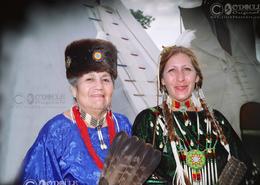 USA photography. Spirit Of The Dance. Native Americans Today. Comanche Elder 'Rose' with Dancer at East Coast Pow Wow 1999