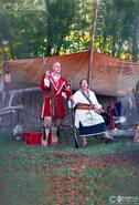 USA photography. Spirit Of The Dance. Native Americans Today. Odawa Nation Elder Joyce Ellis with Tribal Historian Ken Hamilton 2003